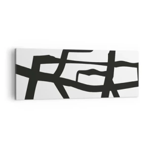 Tablou pe pânză - Construcție în alb și negru - 140x50 cm