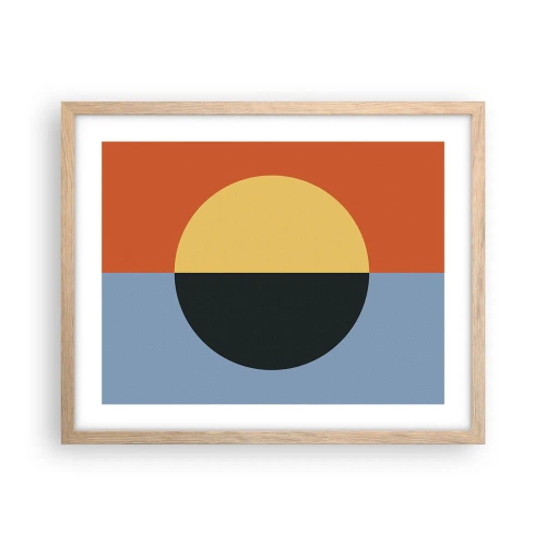 Poster în ramă de stejar deschis - O compoziție de căldură și răcoare - 50x40 cm