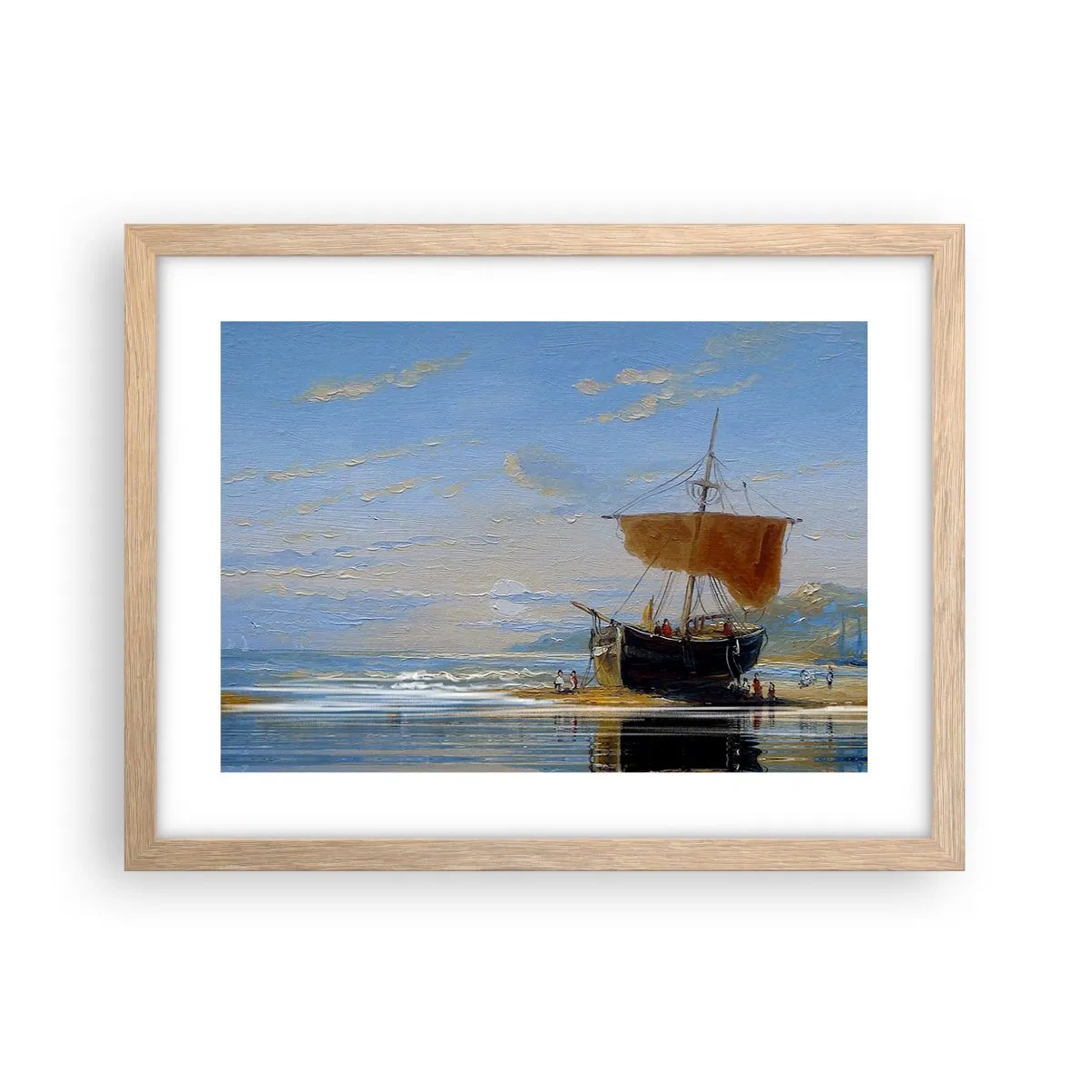 Poster în ramă de stejar deschis - Apă, pământ, aer - 40x30 cm