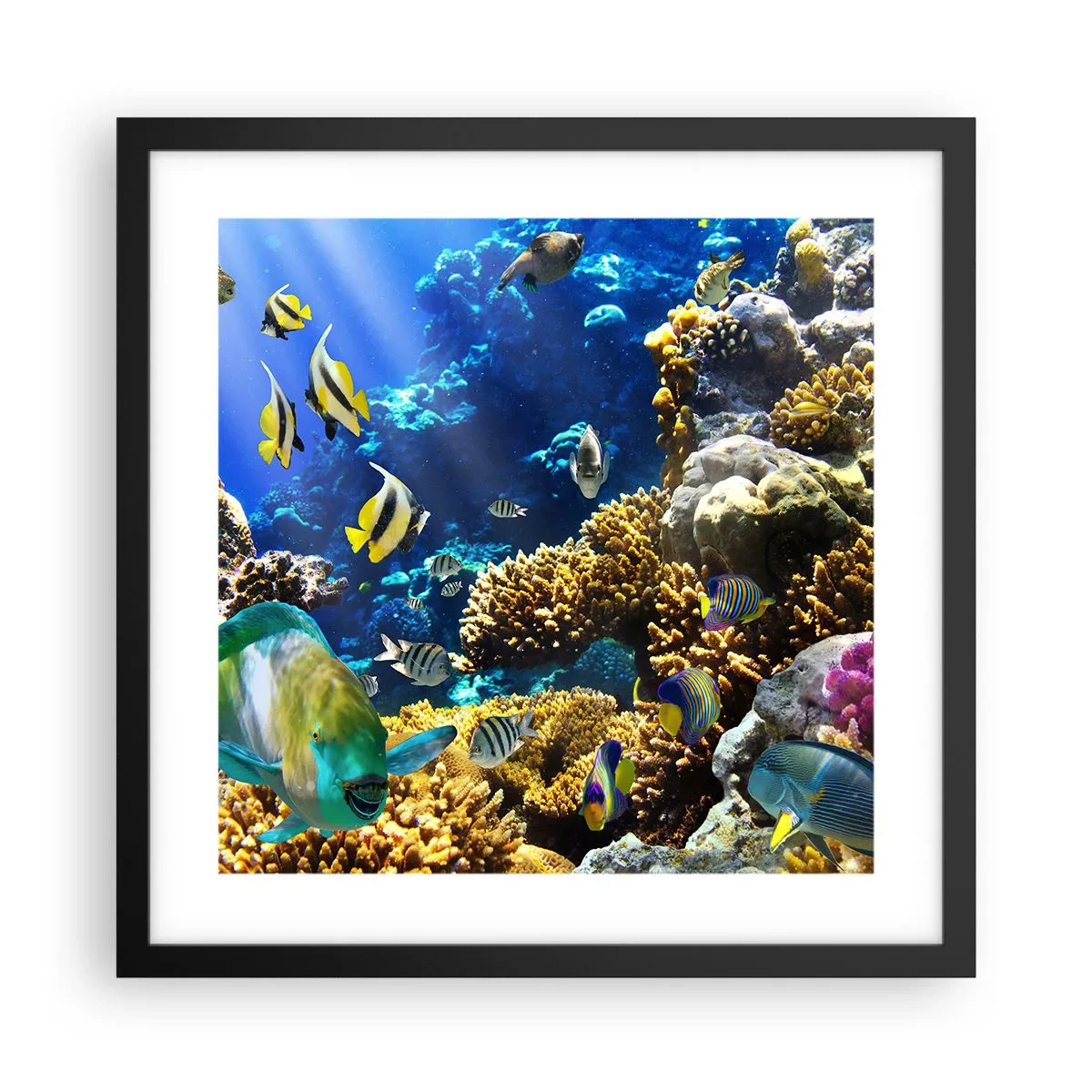 Poster în ramă neagră - Trafic intens pe traseul de vacanță - 40x40 cm