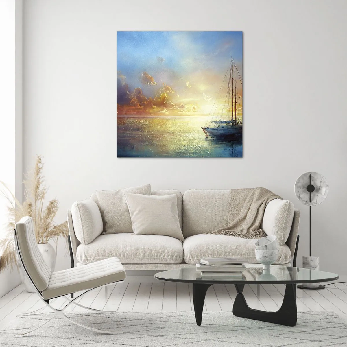 Tablou pe sticlă - Într-un golf de aur - 50x50 cm