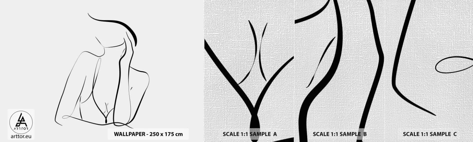 Mostră tapet Premium Canvas - Pe valul unui vis - Femeie, Grafică, Bucată - 100x30 cm