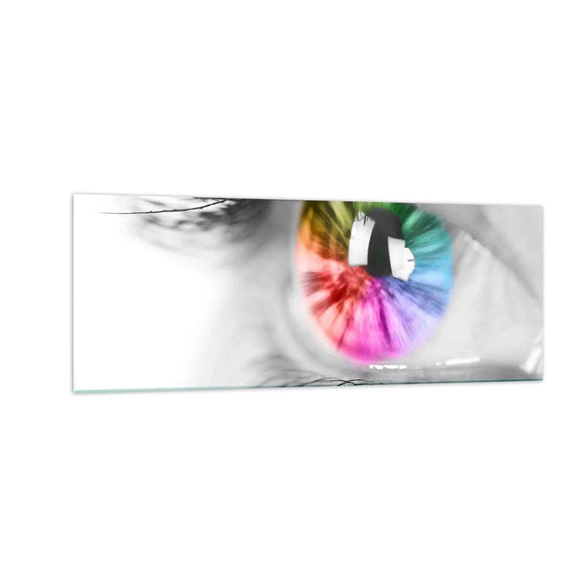 Tablou pe sticlă - Priviți lumea în culori - 140x50 cm