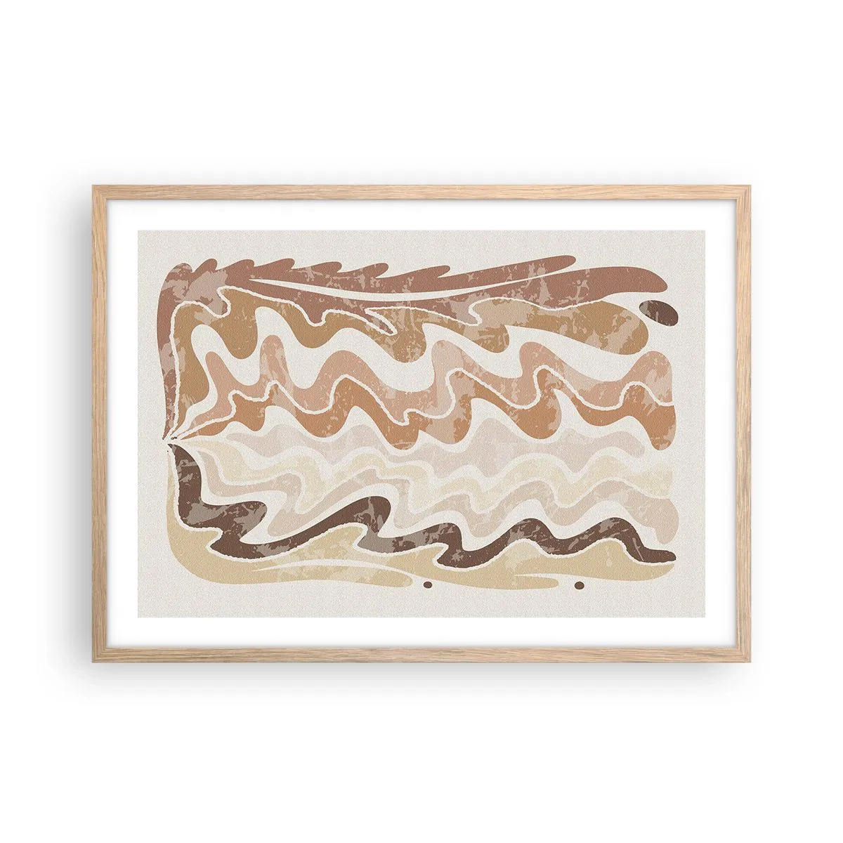 Poster în ramă de stejar deschis - Energie bună - emoții bune - 70x50 cm