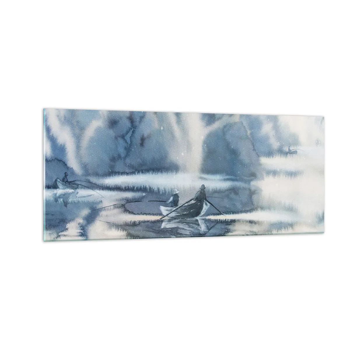 Tablou pe sticlă - Pescarii în paradisul lor - 100x40 cm