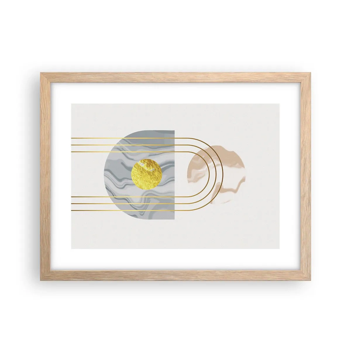 Poster în ramă de stejar deschis - Lumină și strălucire - 40x30 cm