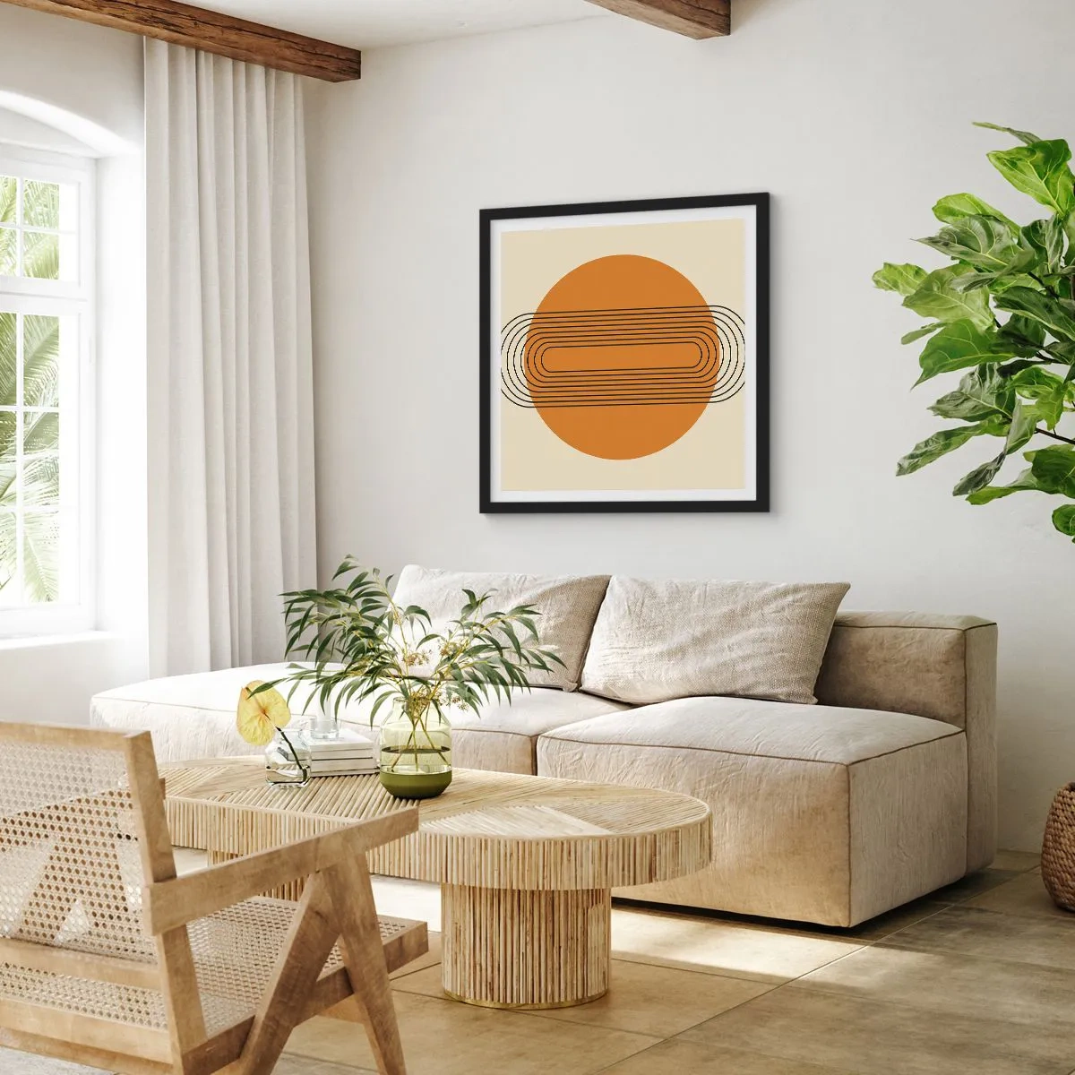 Poster în ramă neagră - Planul perfect - 60x60 cm