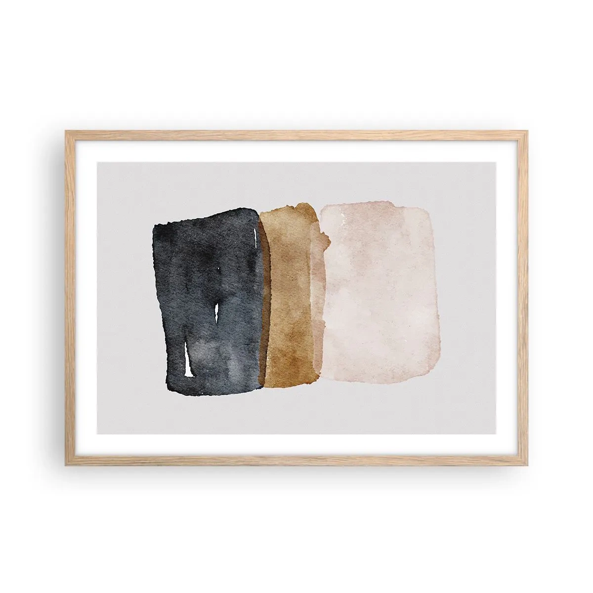 Poster în ramă de stejar deschis - Compoziția culorilor pământului - 70x50 cm