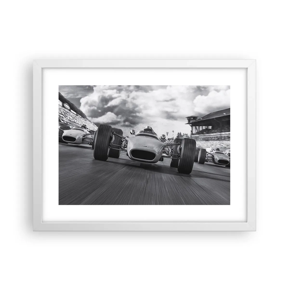 Poster în ramă albă - Cai putere! - 40x30 cm