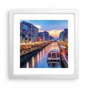 Poster în ramă albă - O seară de lumină și distracție - 30x30 cm