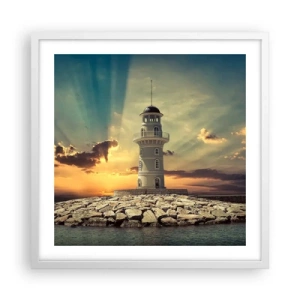 Poster în ramă albă - Lumină - Bunătate - Frumusețe - 50x50 cm