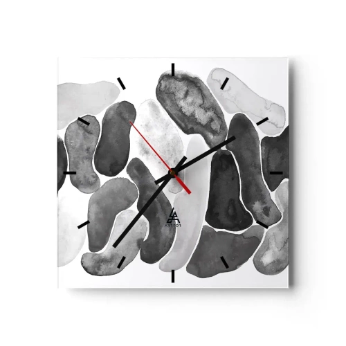 Ceas de perete - Ceas pe sticlă - Abstracție pietroasă - 30x30 cm