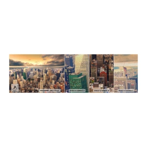Mostră tapet Premium Sand - O metropolă aurită - Oraș, New York, Arhitectură - 100x30 cm