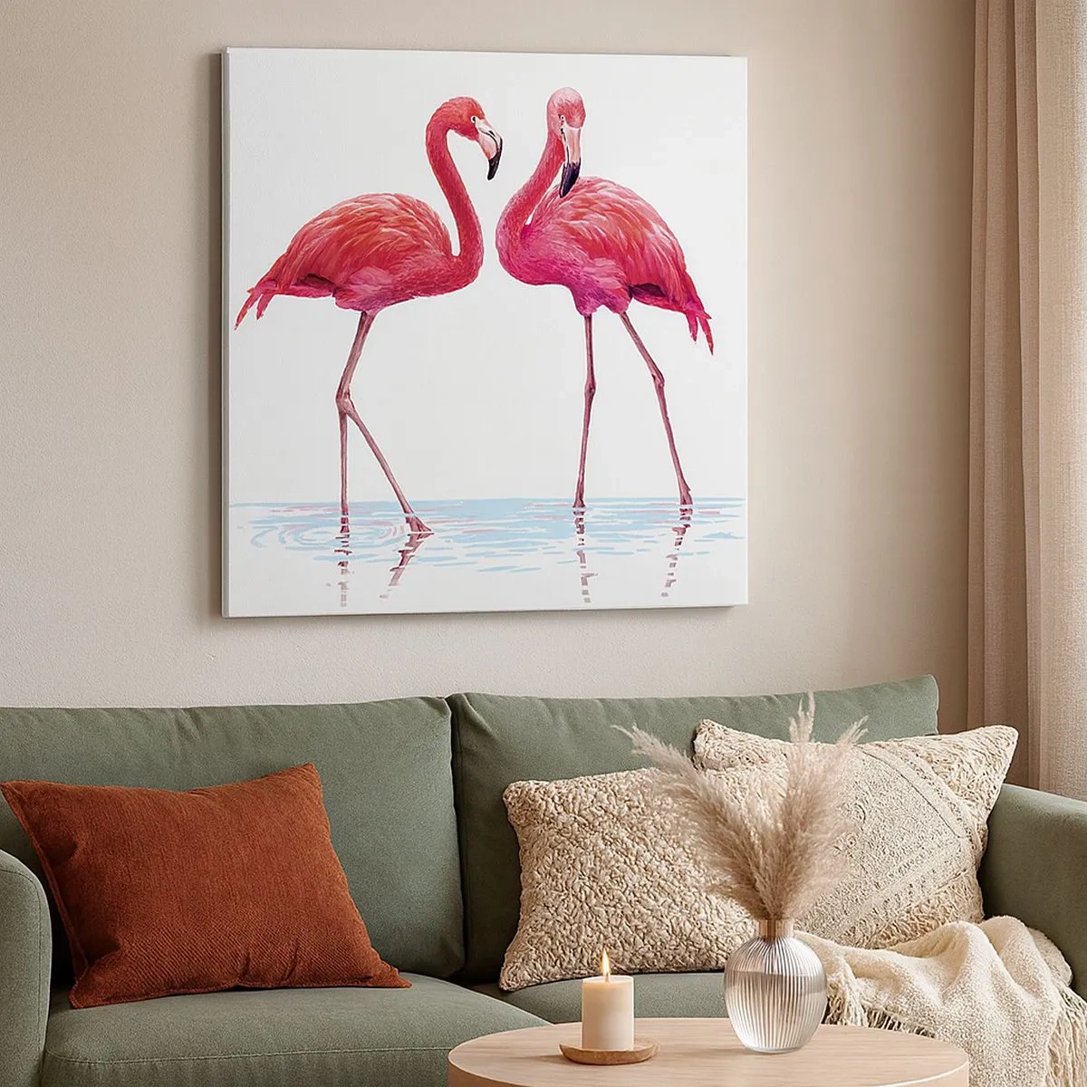 Tablou pe pânză - Pink randez-vous - 30x30 cm