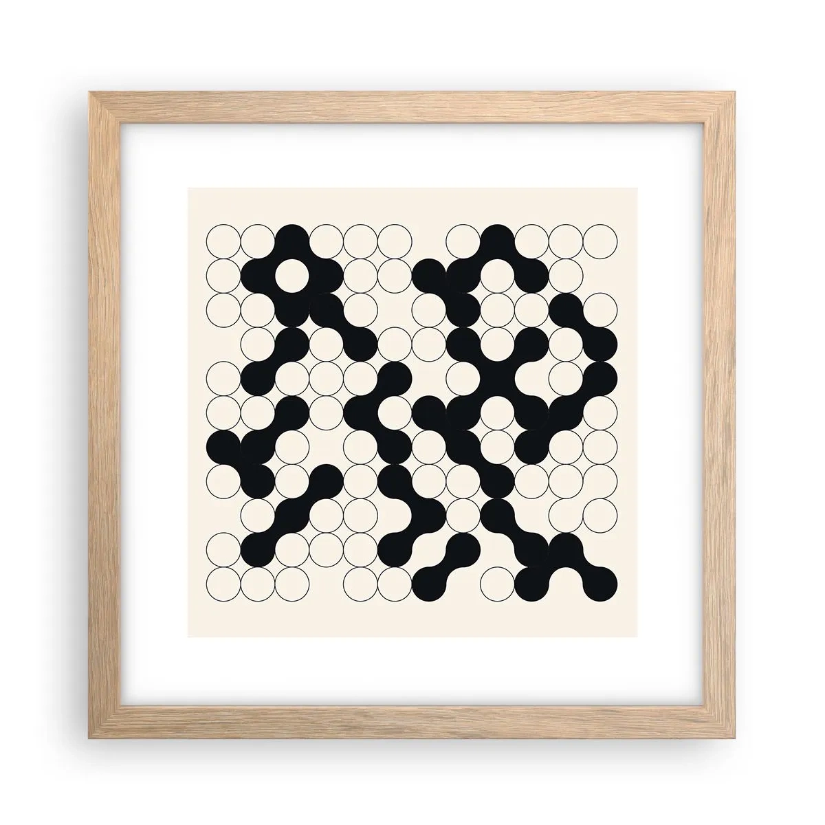 Poster în ramă de stejar deschis - Joc chinezesc - o variație - 30x30 cm