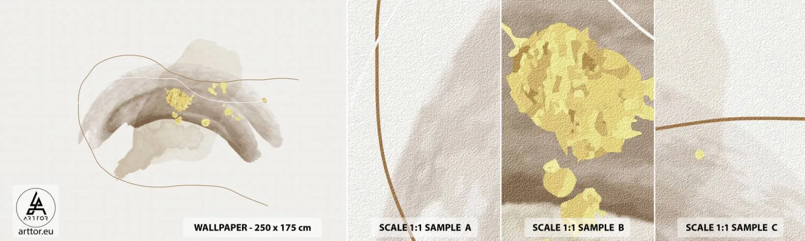 Mostră de Tapet Standard Eco - Întâlnite în spațiu - Abstracția, Bucată, Model modern - 100x30 cm