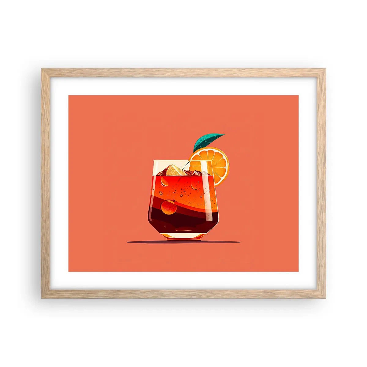 Poster în ramă de stejar deschis - Răcoare de vară - 50x40 cm