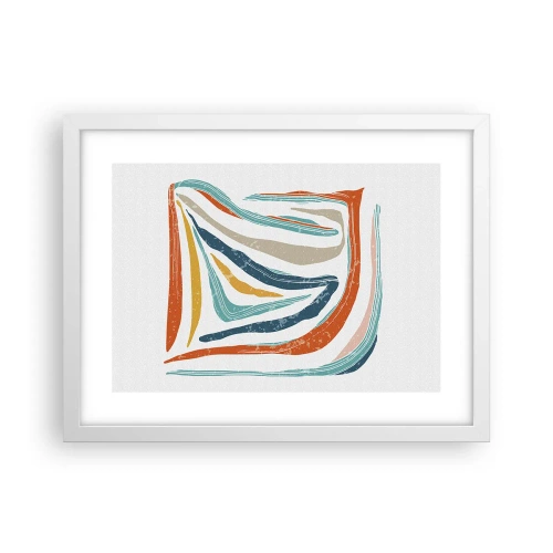 Poster în ramă albă - Abstracție prietenoasă și zâmbitoare - 40x30 cm