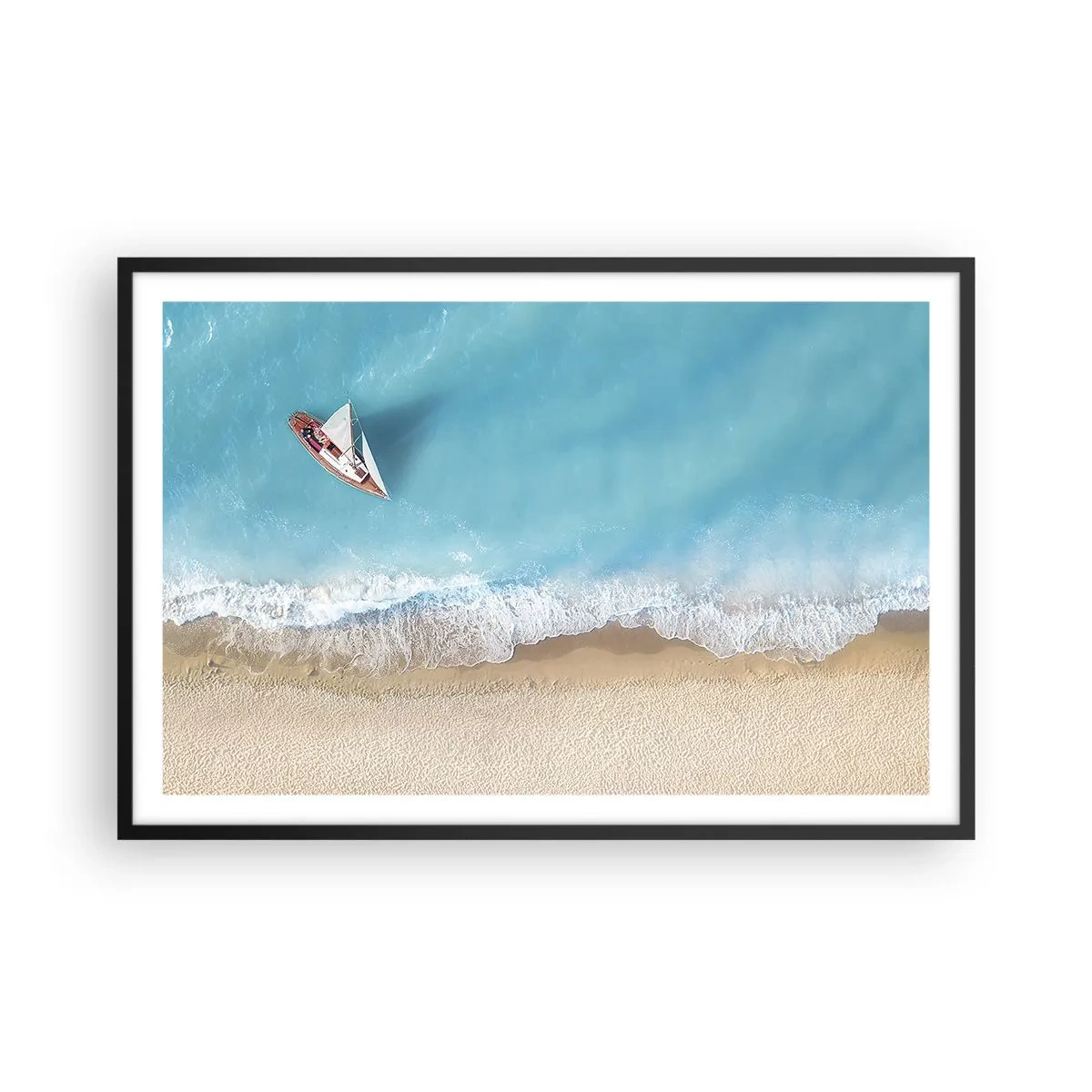 Poster în ramă neagră - La frontieră dintre albastru și auriu - 91x61 cm