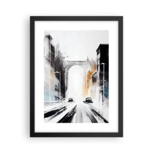 Poster în ramă neagră - Studiu de oraș: arhitectură și mișcare - 30x40 cm
