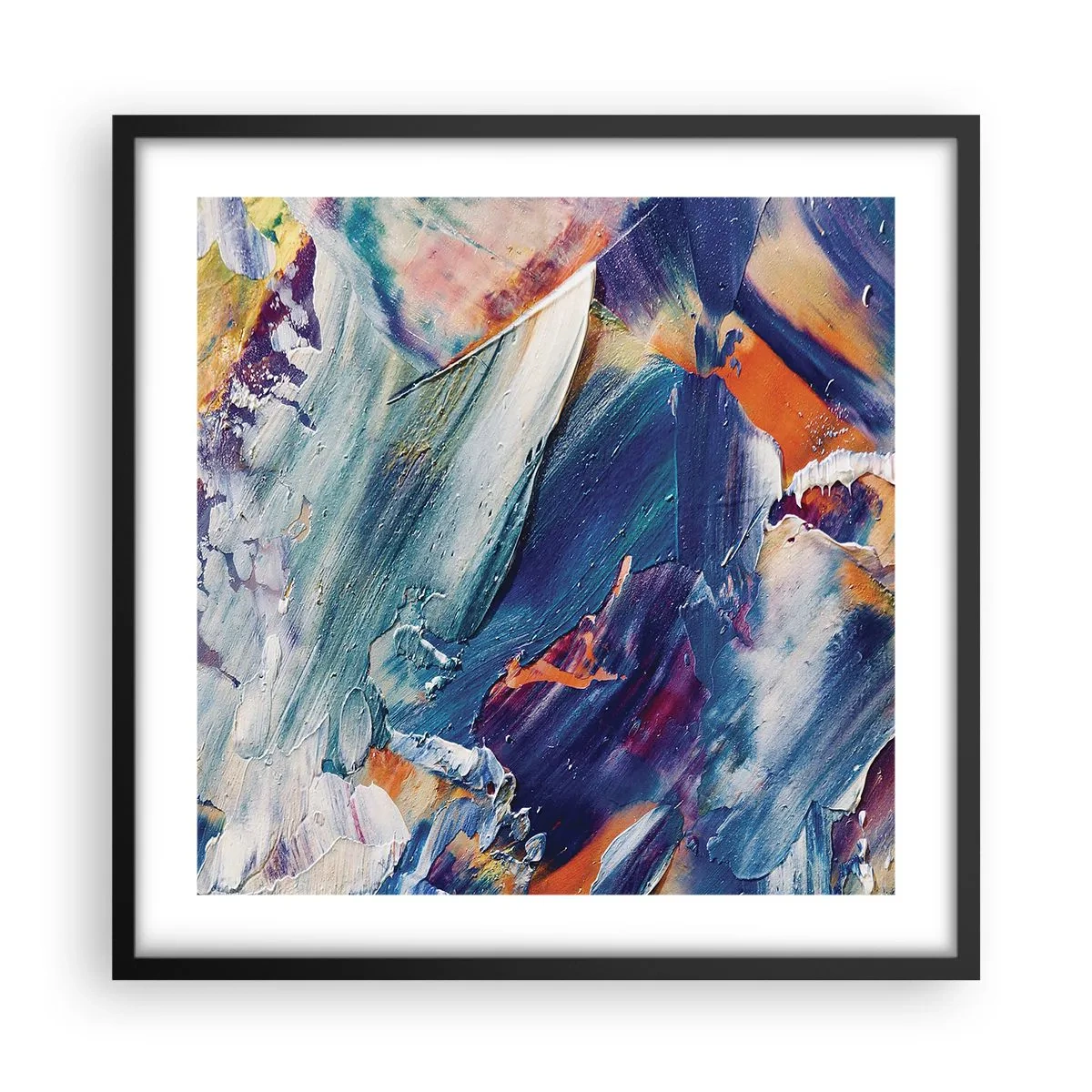 Poster în ramă neagră - Confuzie de culori - 50x50 cm