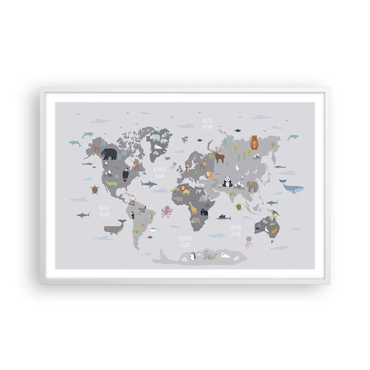 Poster în ramă albă - Spune-mi de unde ești... - 91x61 cm