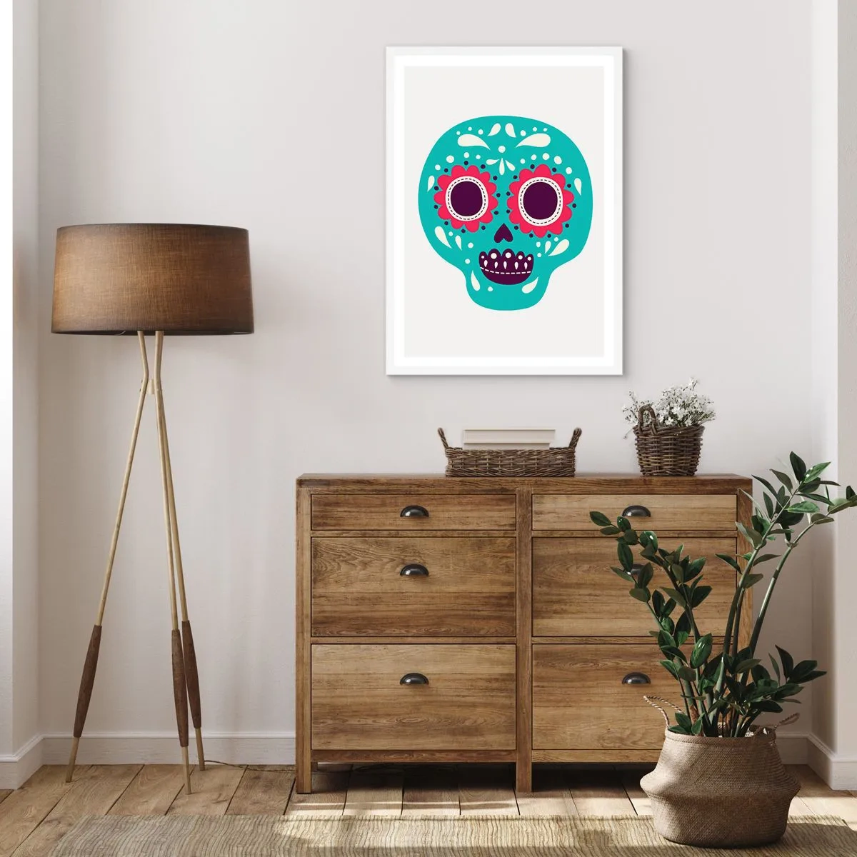 Poster în ramă albă - Viața - distracție până la moarte - 30x40 cm