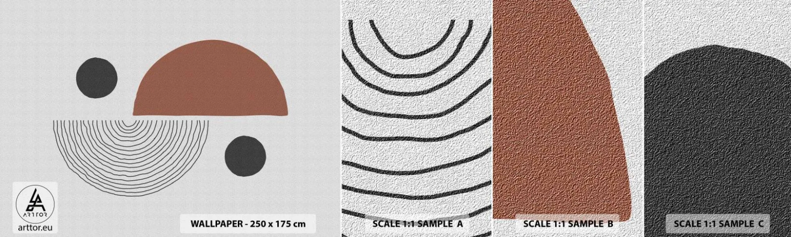 Mostră tapet autocolant Deluxe Sticker - Excelența roții - Abstracția, Bucată, Artă Modernă - 100x30 cm