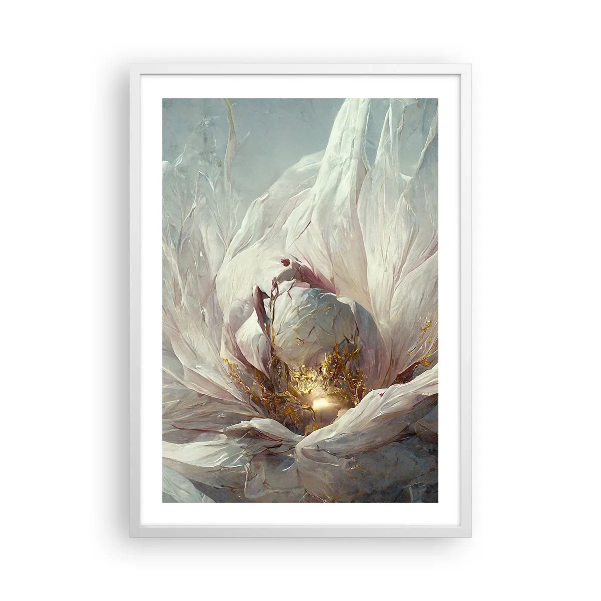 Poster în ramă albă - Înflorește o dată la o sută de ani - 50x70 cm