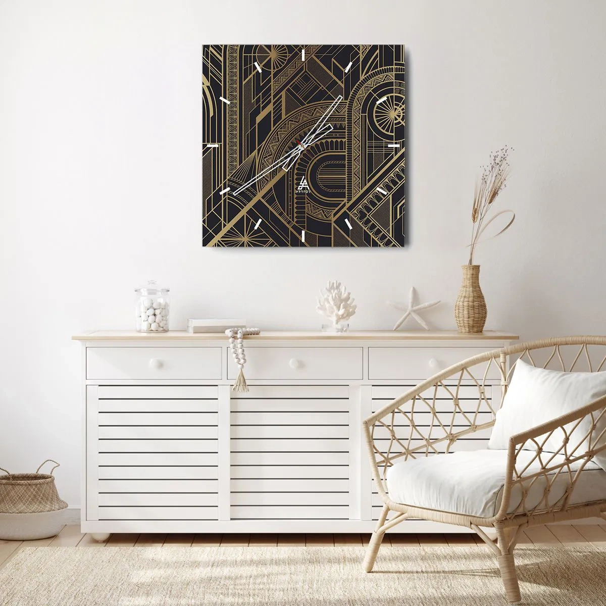 Ceas de perete - Ceas pe sticlă - Concepte, idei, planuri - 30x30 cm