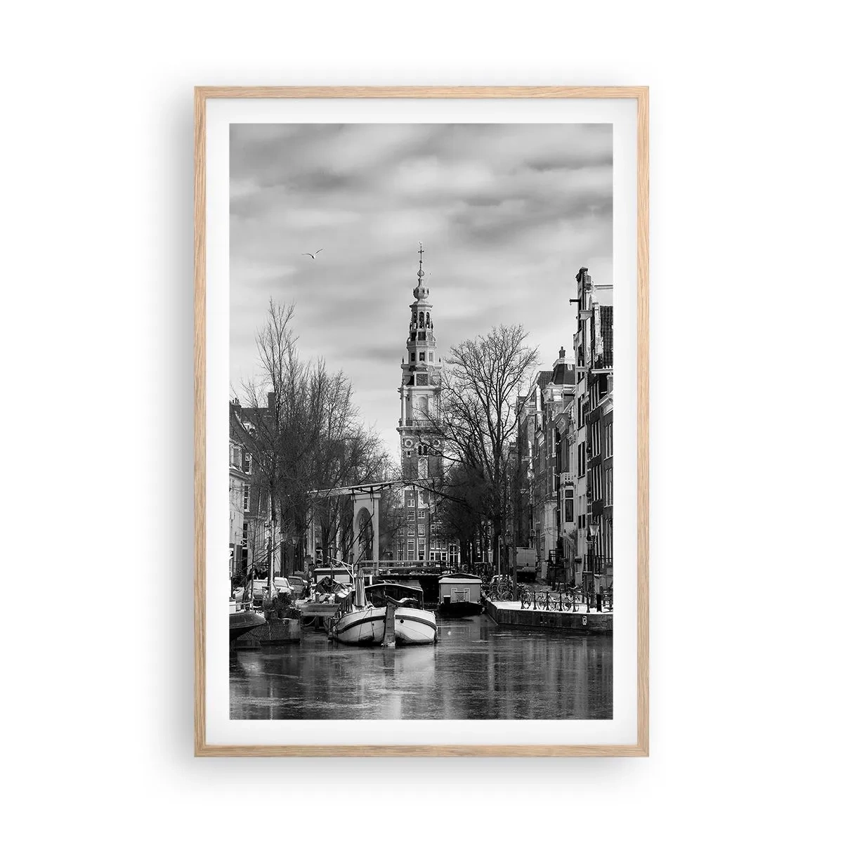 Poster în ramă de stejar deschis - Amsterdam vibes - 61x91 cm