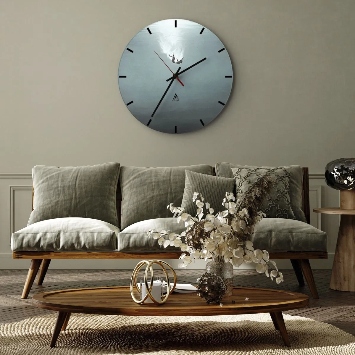 Ceas de perete - Ceas pe sticlă - În îmbrățișarea oceanului - 40x40 cm