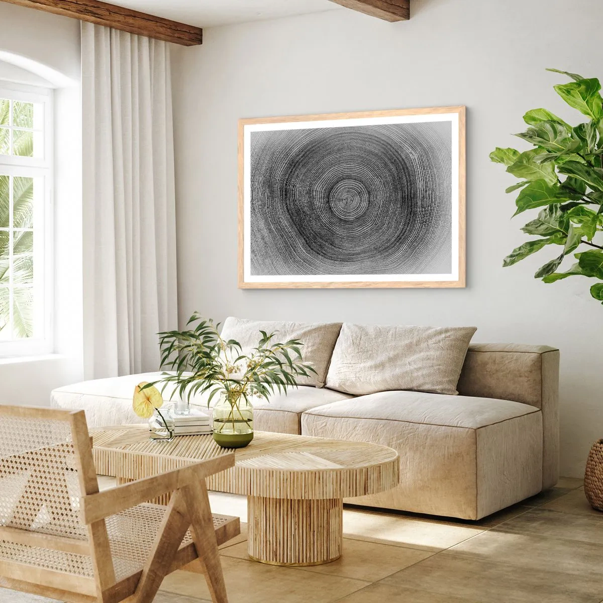 Poster în ramă de stejar deschis - Un semn al vremurilor - 91x61 cm