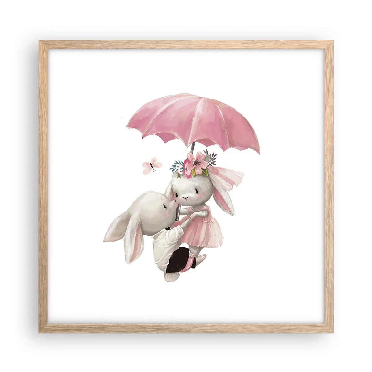 Poster în ramă de stejar deschis - Pur și simplu dragoste - 50x50 cm