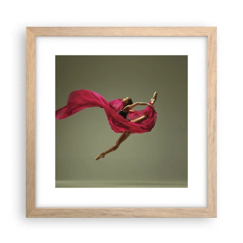 Poster în ramă de stejar deschis - Flacără dansatoare - 30x30 cm