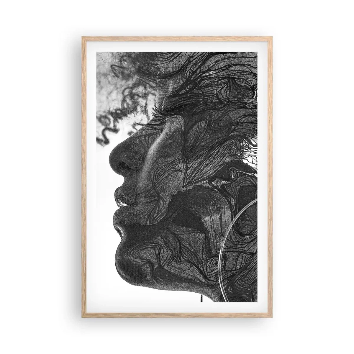 Poster în ramă de stejar deschis - Încurcată în vise - 61x91 cm