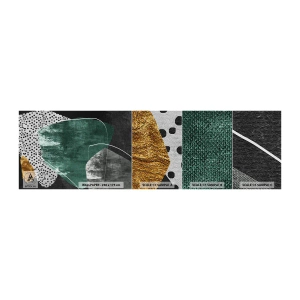 Mostră tapet Premium Sand - Abstracție colorată cu fulgi de aur - Abstracția, Textură, Colaj - 100x30 cm