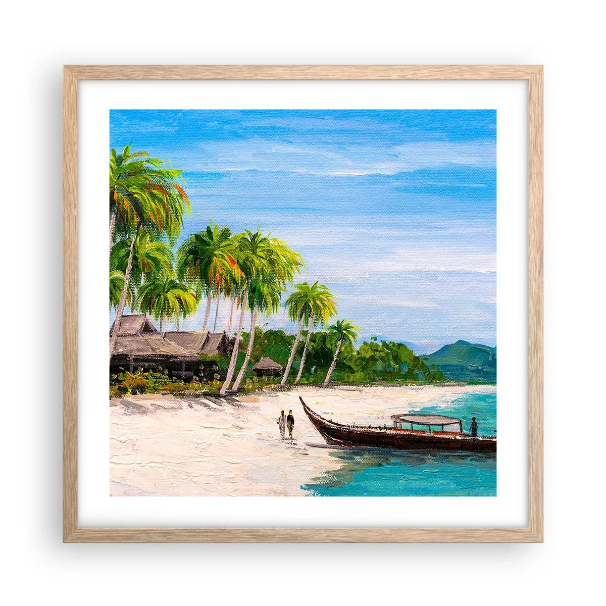 Poster în ramă de stejar deschis - Un vis exotic - 50x50 cm