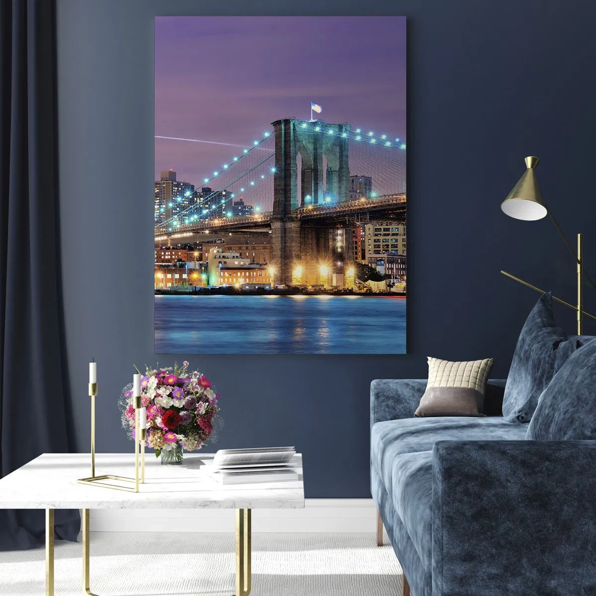 Tablou pe sticlă - De mulți ani, Podul Brooklyn - 50x70 cm