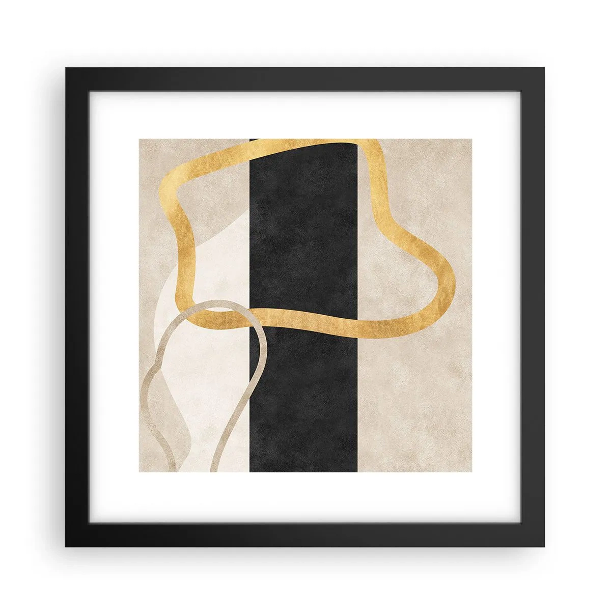 Poster în ramă neagră - Forme înbuclite - 30x30 cm