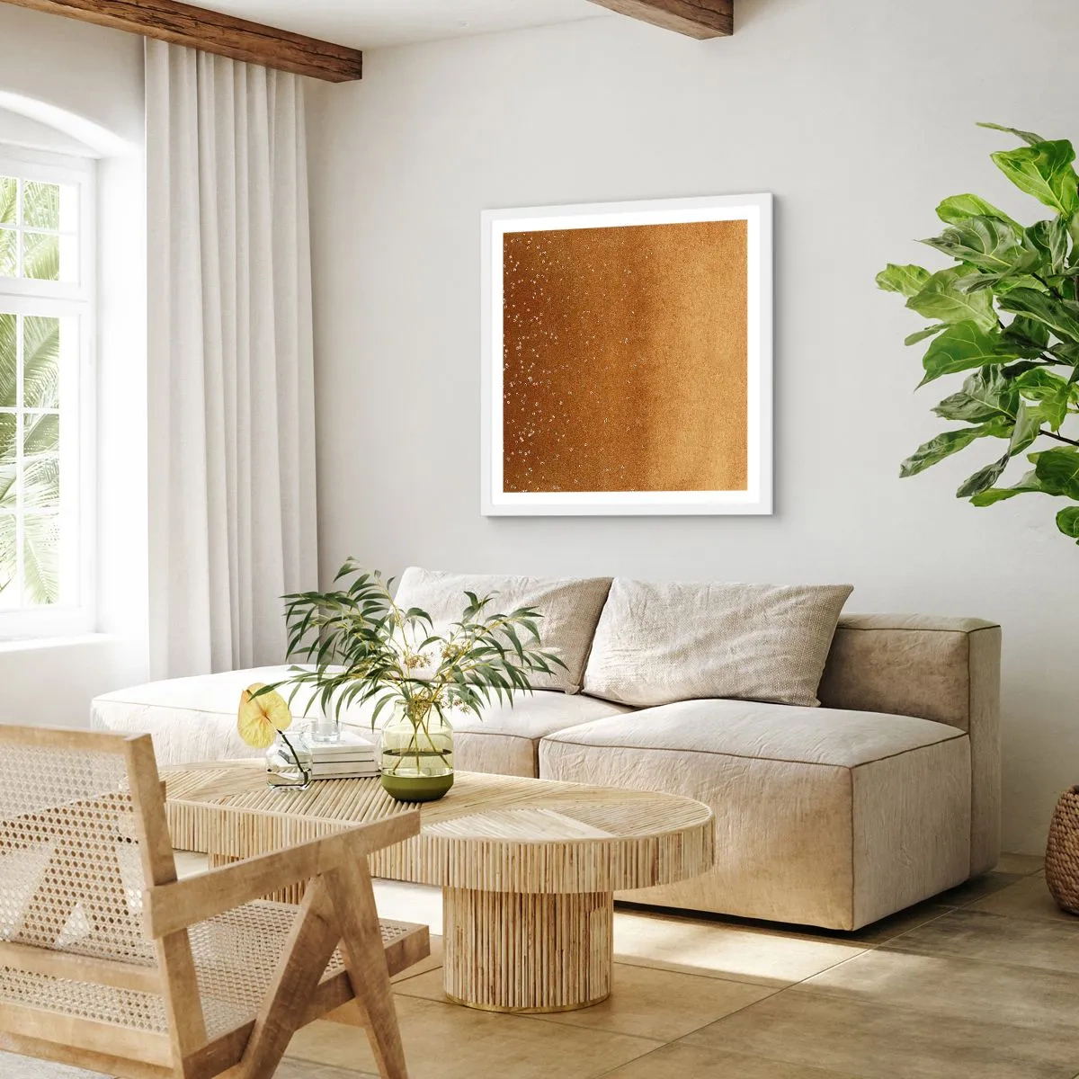 Poster în ramă albă - Nașterea luminii - 40x40 cm