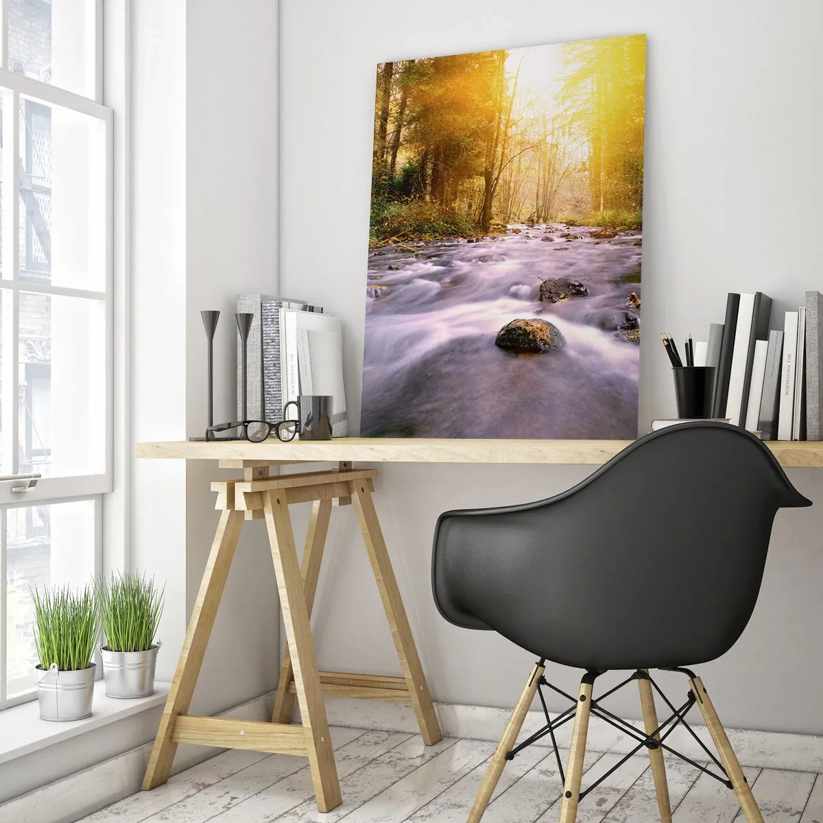 Tablou pe sticlă - Malachit în rame de argint și aur - 50x70 cm