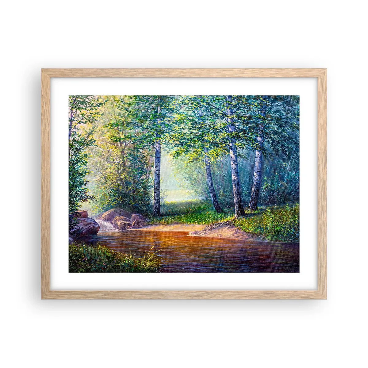 Poster în ramă de stejar deschis - Cadru idilic - 50x40 cm