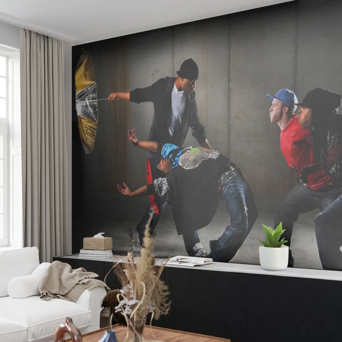 Tapet Premium Canvas - Dansând cu vântul străzii - Dans, Muzică, oameni - 250x175 cm