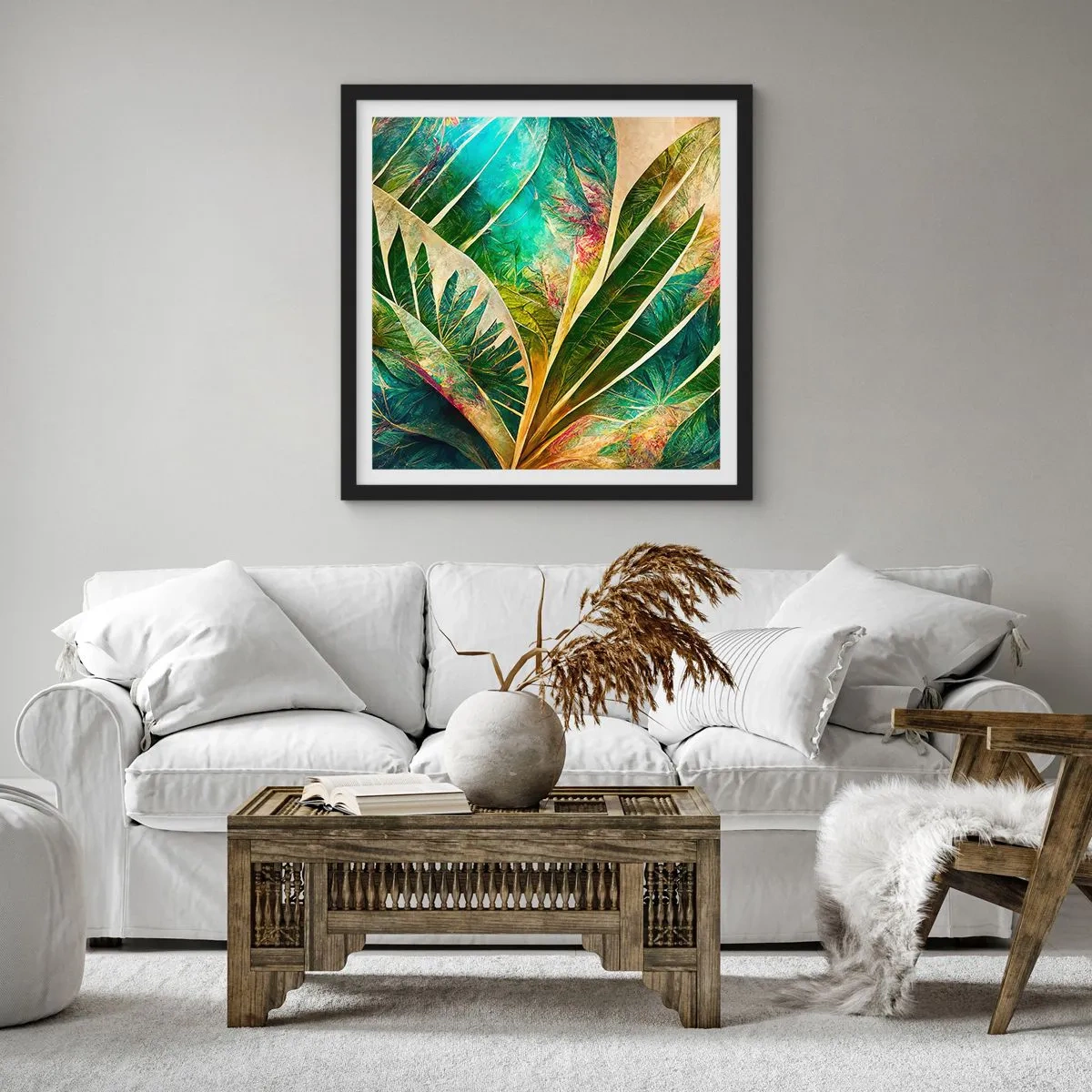 Poster în ramă neagră - Culorile tropicelor - 30x30 cm