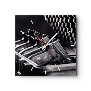 Ceas de perete - Ceas pe sticlă - Sport masculin - 30x30 cm