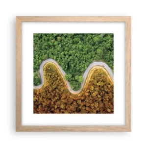 Poster în ramă de stejar deschis - Frontiere și defilee - 30x30 cm