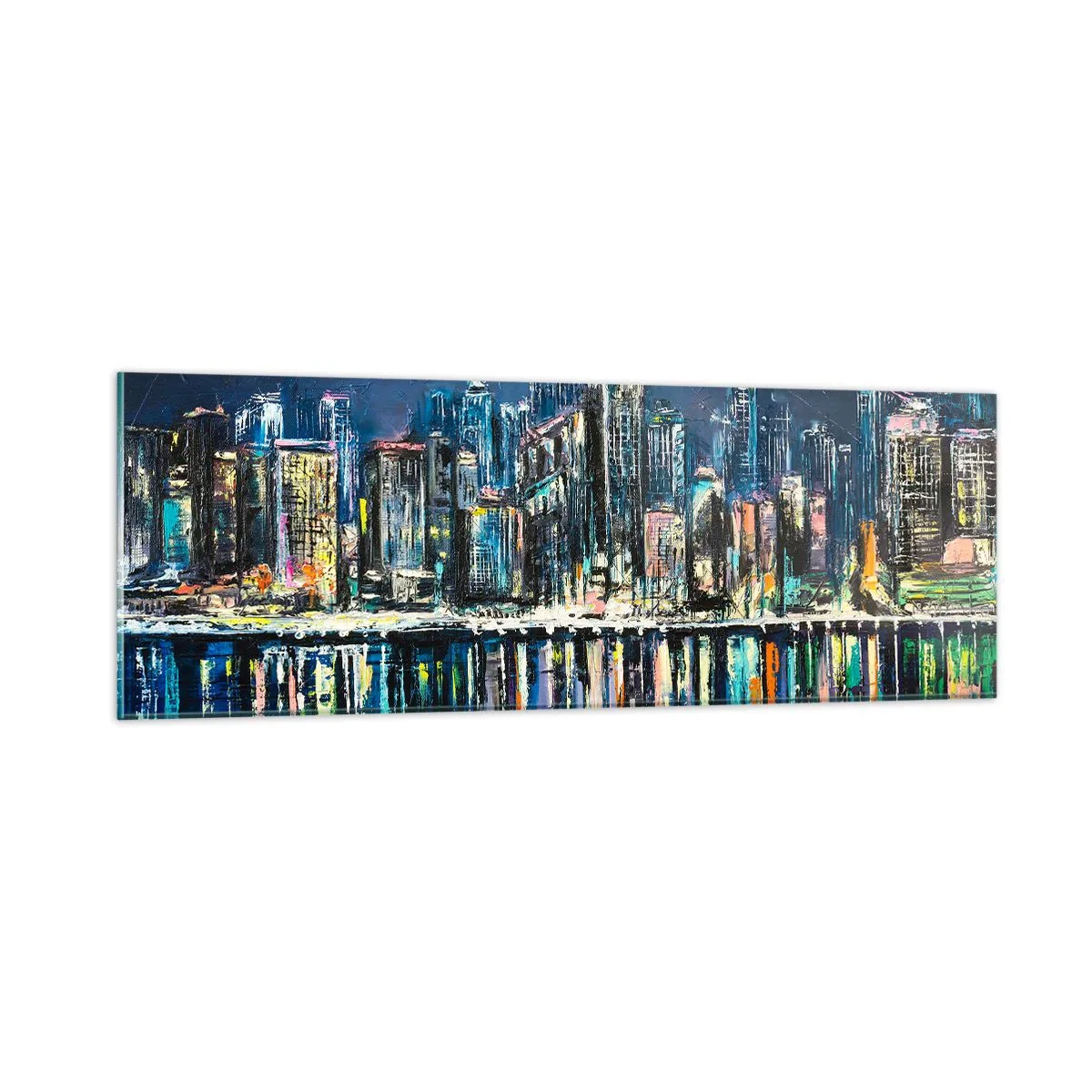 Tablou pe sticlă - Cascadă de lumini - 90x30 cm