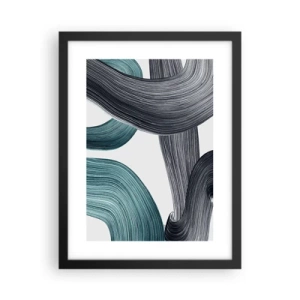 Poster în ramă neagră - Trasee de smarald și negru - 30x40 cm