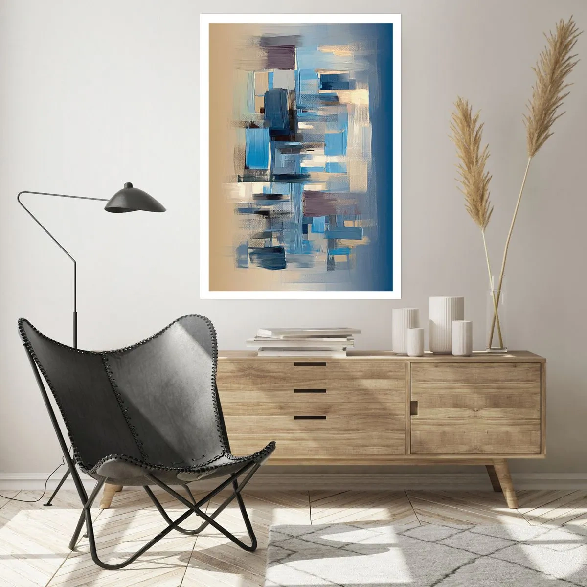 Poster - Construcție albastră - 70x100 cm